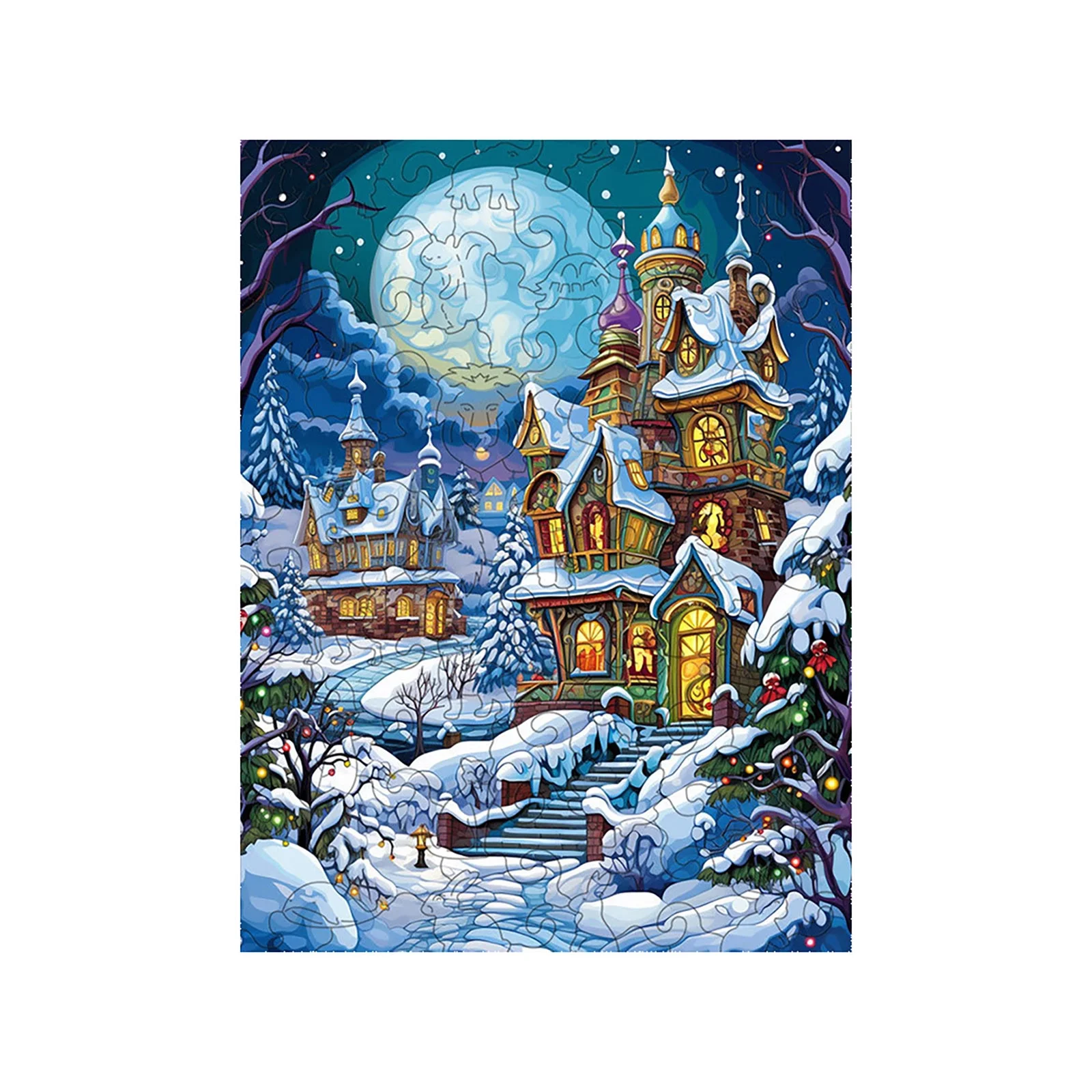 BOLUOYI Toys for Kids Ages 3-5 4Th of July Party Christmas Tree Wooden Puzzle Wooden Puzzle Toy for Kids Christmas Atmosphere DecorationChristmas Party Game