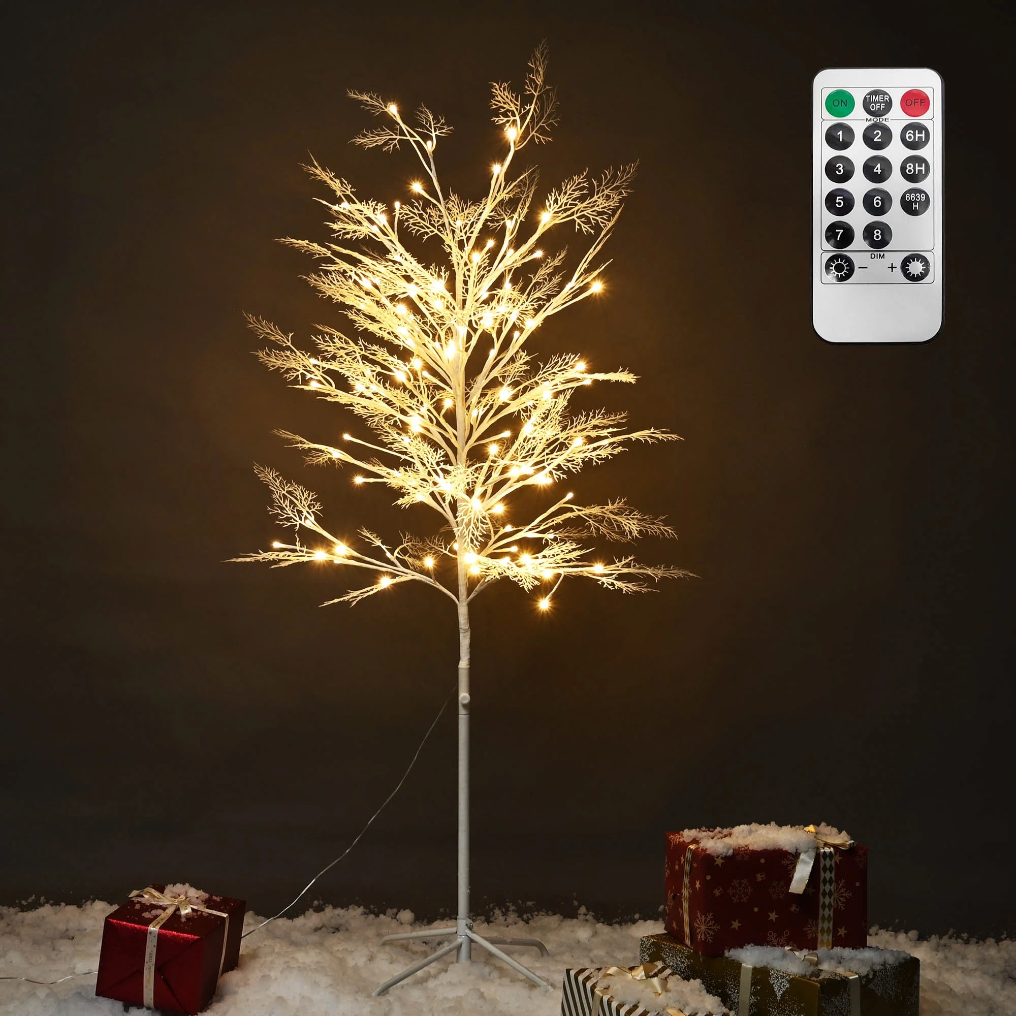 Yescom 5 Ft Dimmable Cypress Tree Light 120 LED Remote Home Outdoor Indoor Christmas Decor
