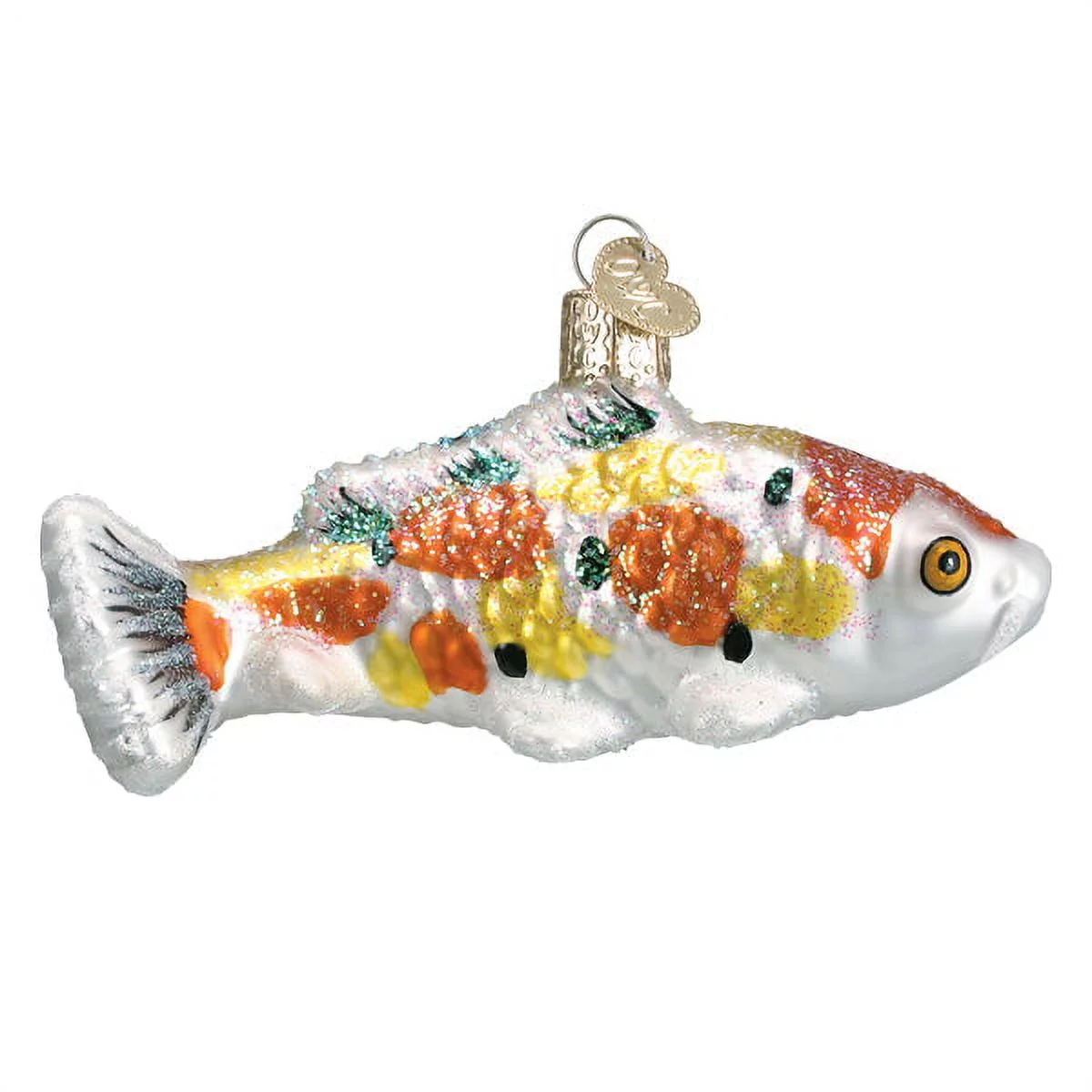 Old World Christmas Orange/Yellow Koi Glass Ornament Pond Garden Fish 12620