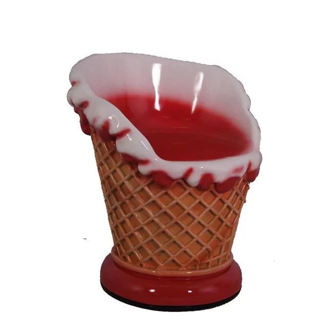 Queens of Christmas WL-ICECR-CHAIR-RE Icecream Sundae Chair, Red