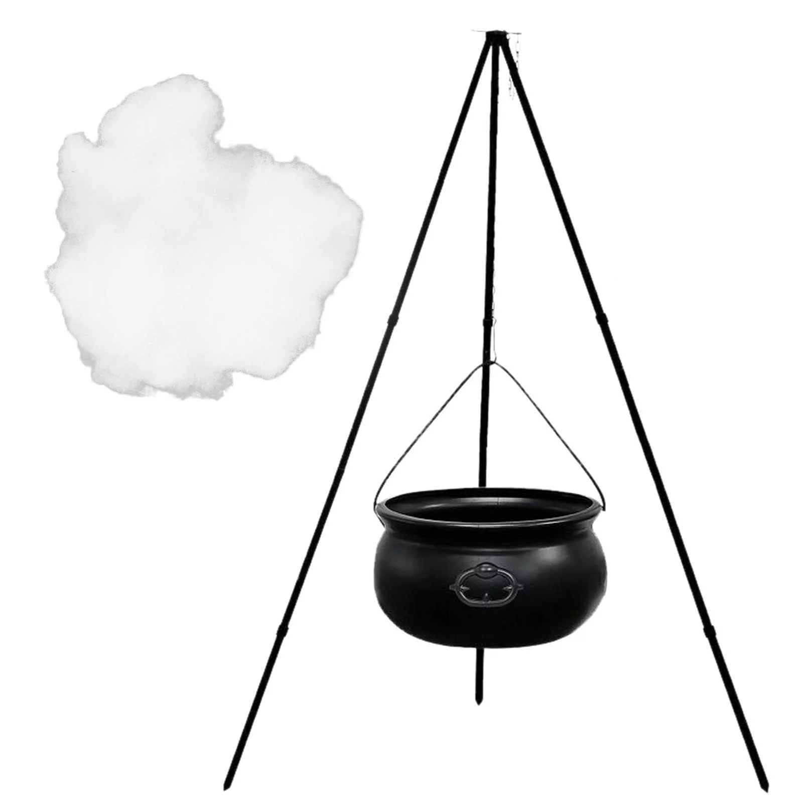 Outdoor Decorations Witch Cauldron With Light On Tripod Stand Black Bowl Decoration Candy Bucket Decoration For Home Porch Camping Photo Booth Props Christmas Booth Props Backdrops