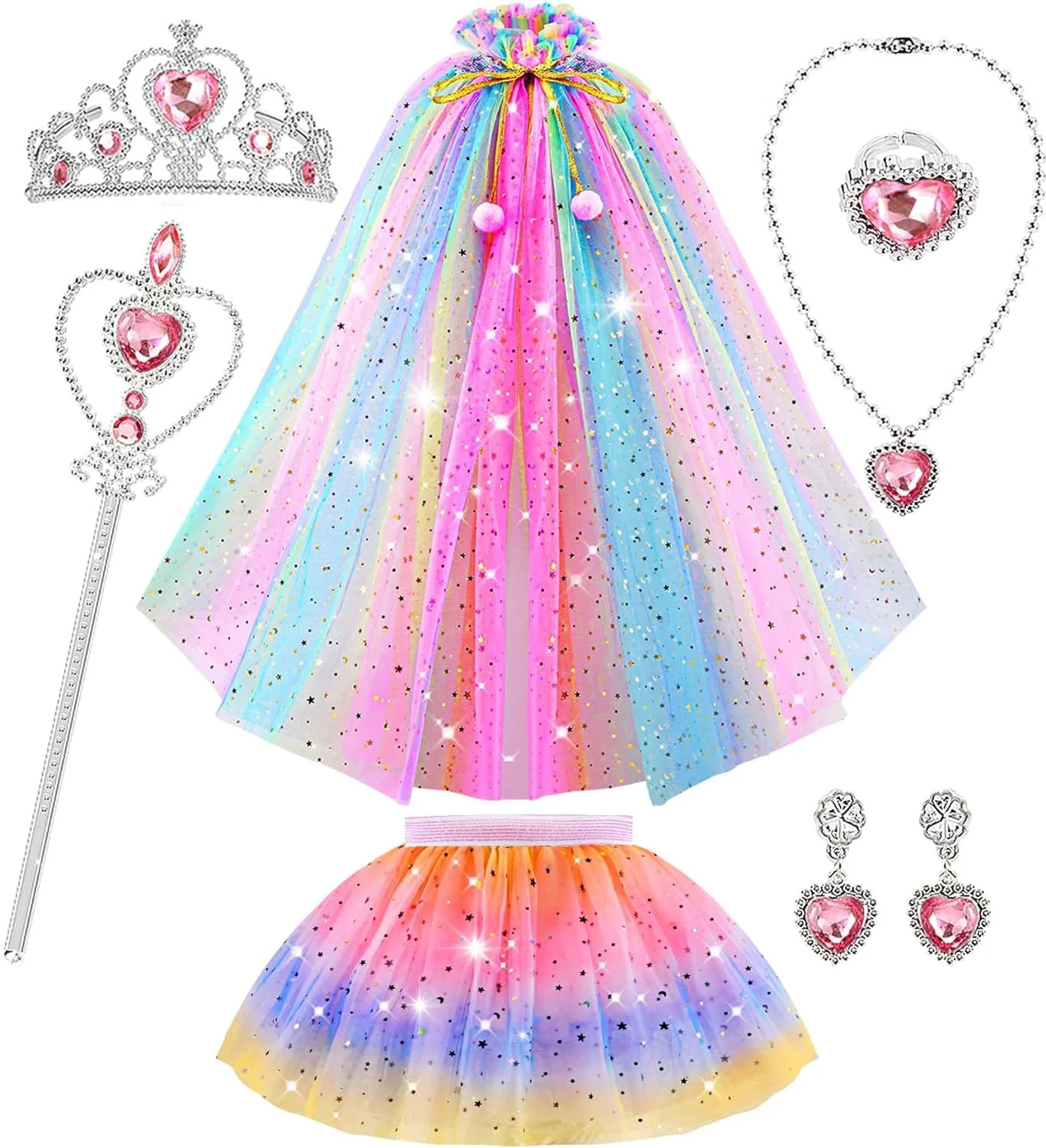 Princess Dresses for Girls 3-6,Halloween Costumes for Girls,Princess Dress Up Clothes for Little Girl,Christmas Birthday Gifts for 3-6 Year Old Girls
