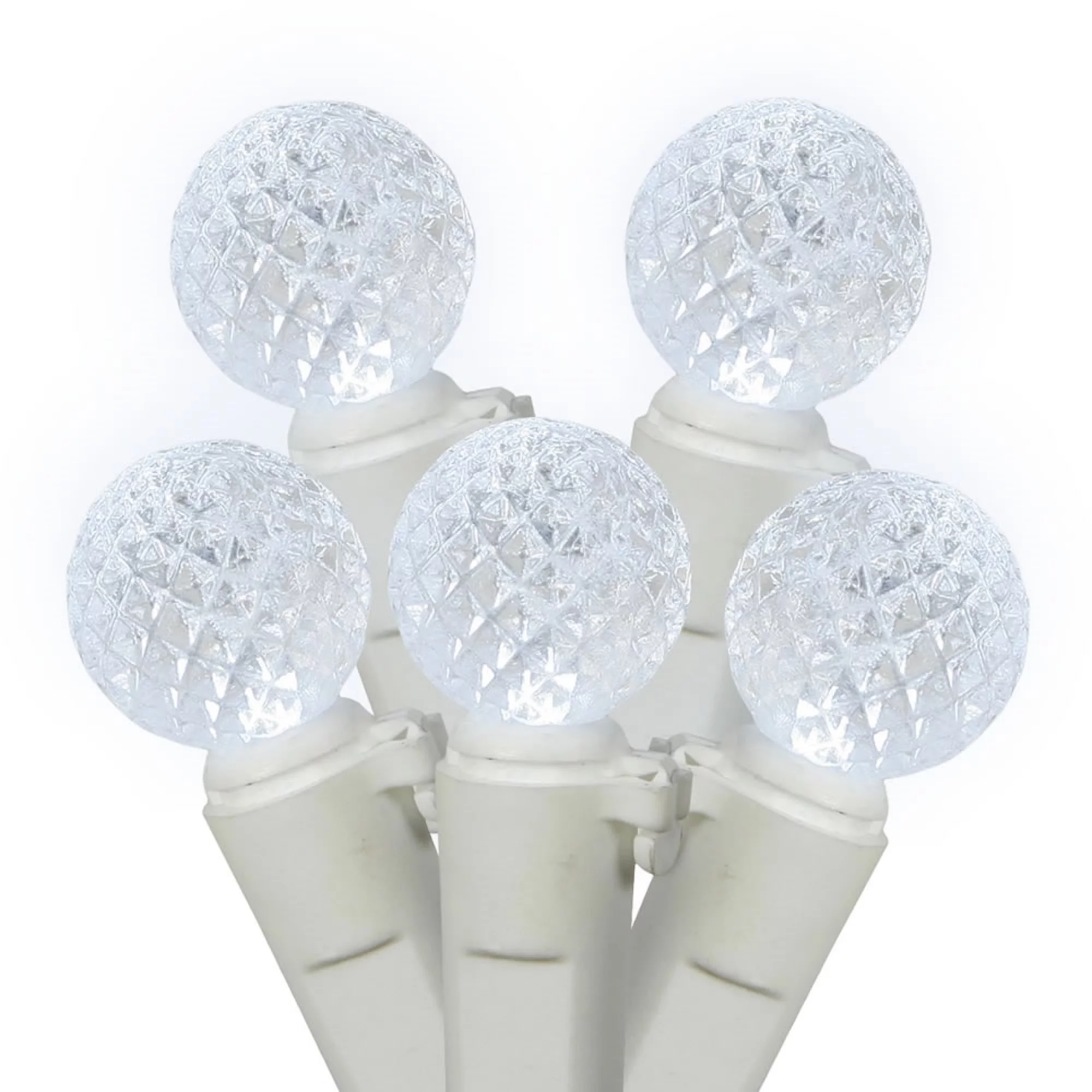 Vickerman 50 Cool White G12 LED Light on White Wire, 25' Christmas Single Mold Light Strand