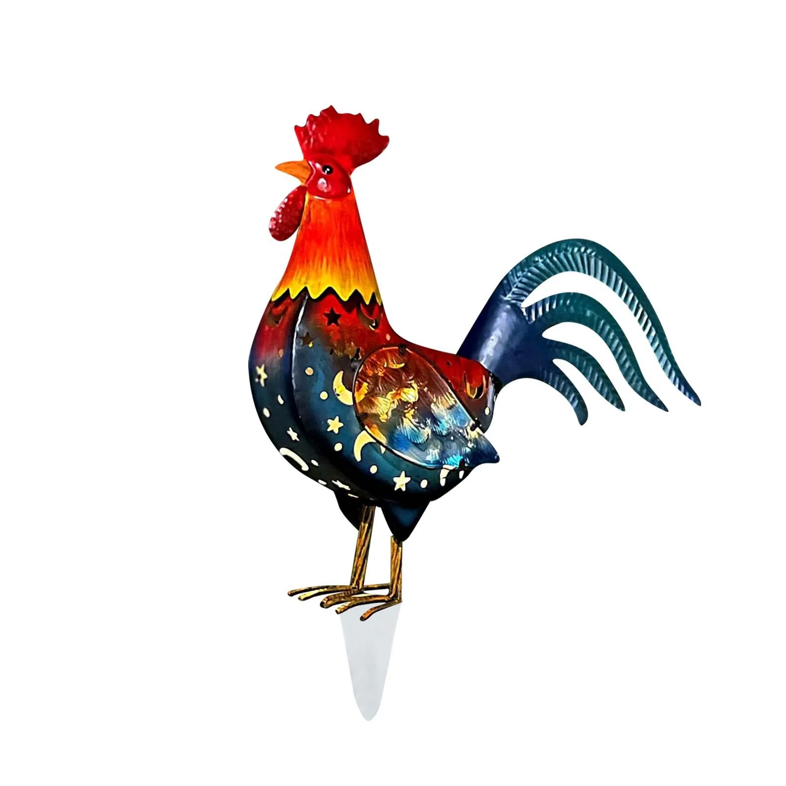 ZiSUGP Rooster Garden Statue and Sculpture Outdoor Decoration Animal Chicken Farm Backyard Terrace Outdoor Lights for Yard Christmas