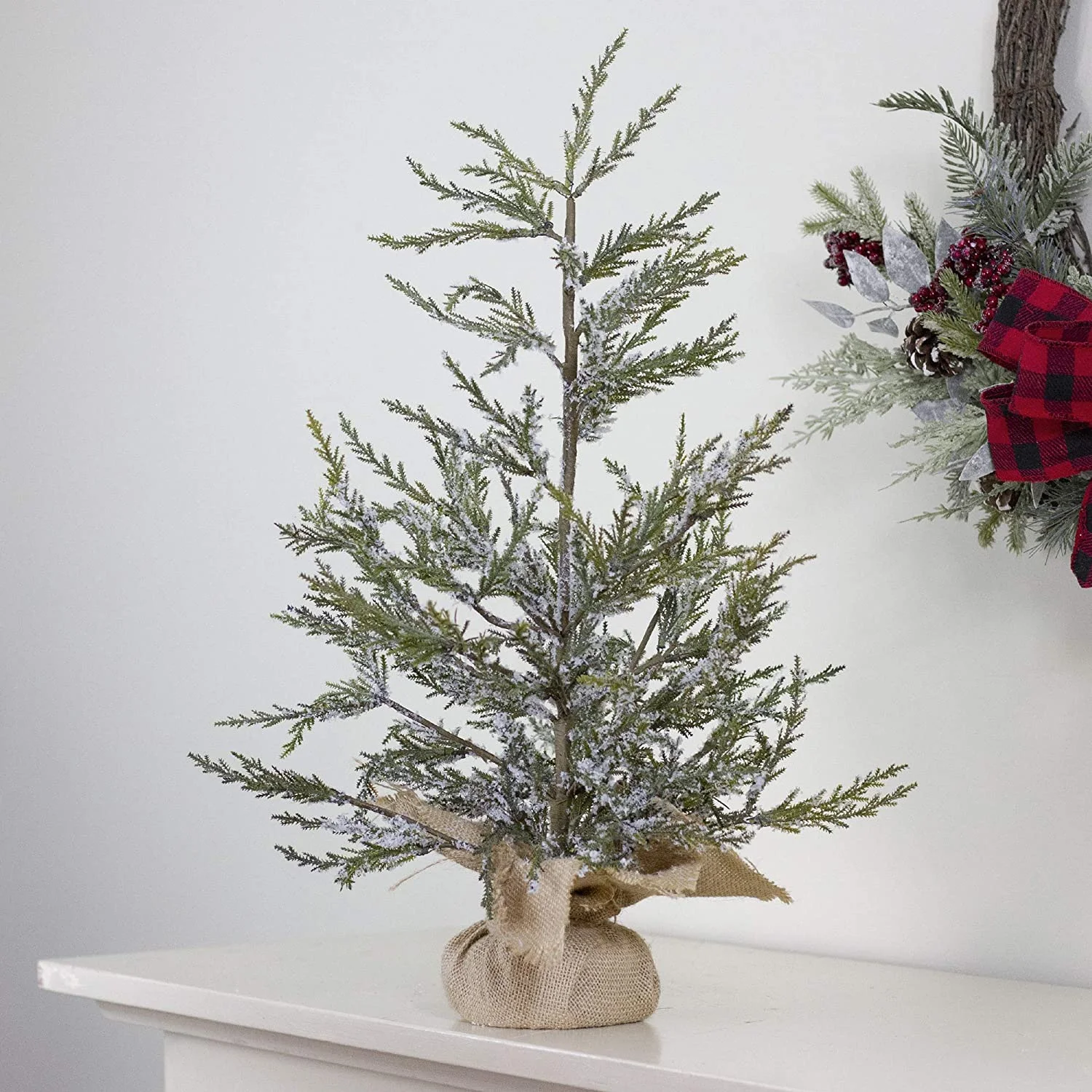 Real Touch™ Potted Medium Iced Cedar Artificial Christmas Tree - 24