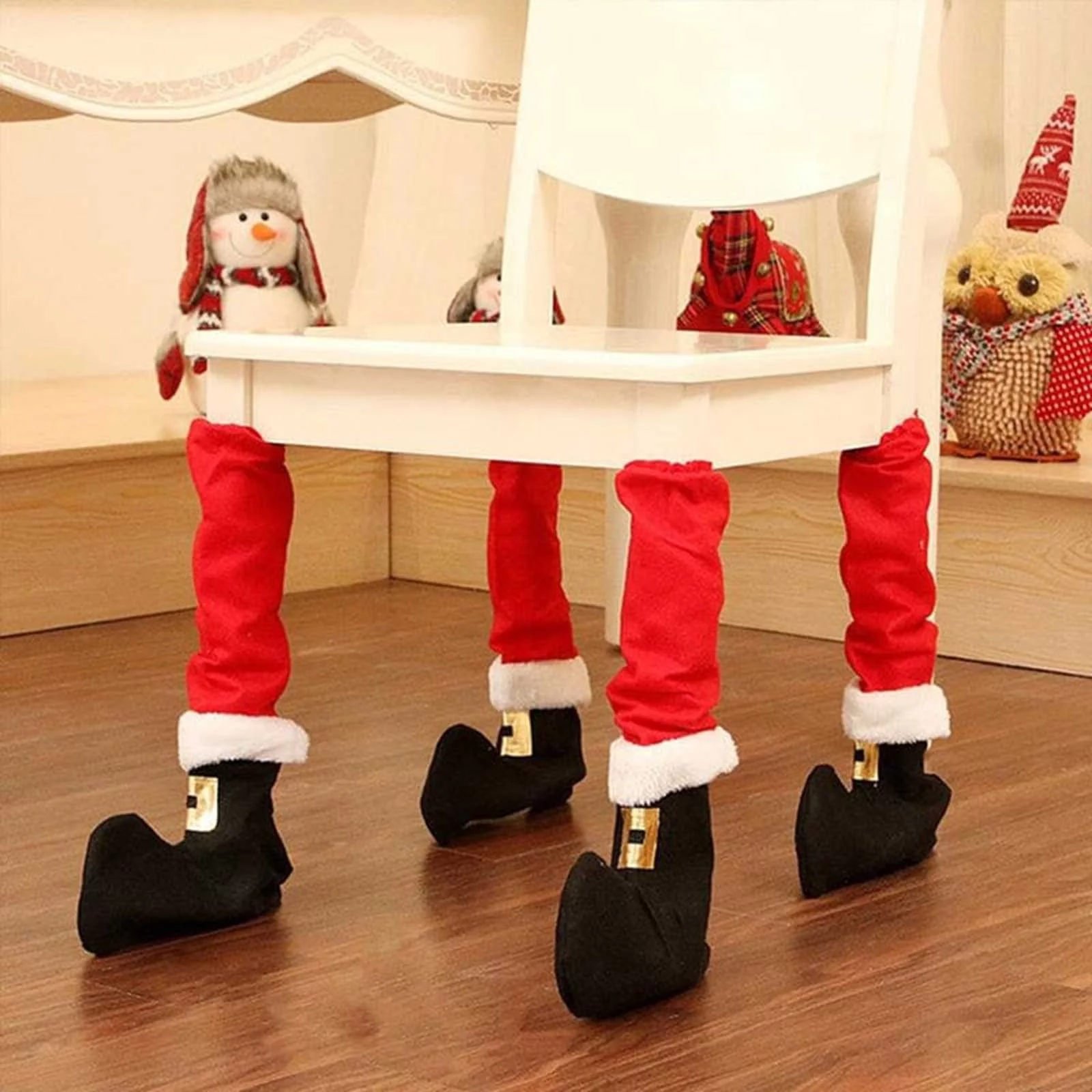 DYWADE 4th of the July Towel Warmer Bucket 2Pcs Christmas Chair Leg Covers Foot Dinner Christmas Leg Cover Party Christmas Chair Table Decoration for Home Decor