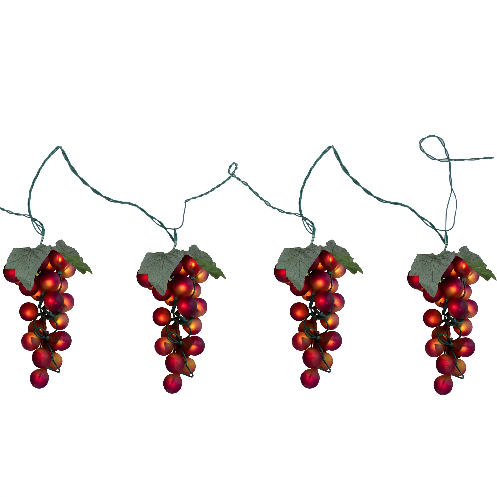 Northlight 100-Count Red Winery Grape Patio Novelty Christmas Light Set, 5ft Green Wire