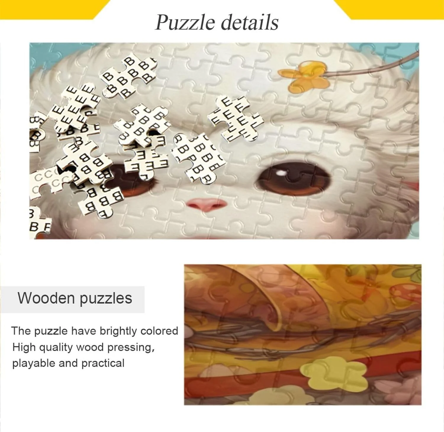 SKYSONIC Cute Cartoon Monkey Jigsaw Puzzles for Adults or Kids 500 Piece,Decompression Fun Family Puzzles Game for Christmas Holiday Toy Gift365