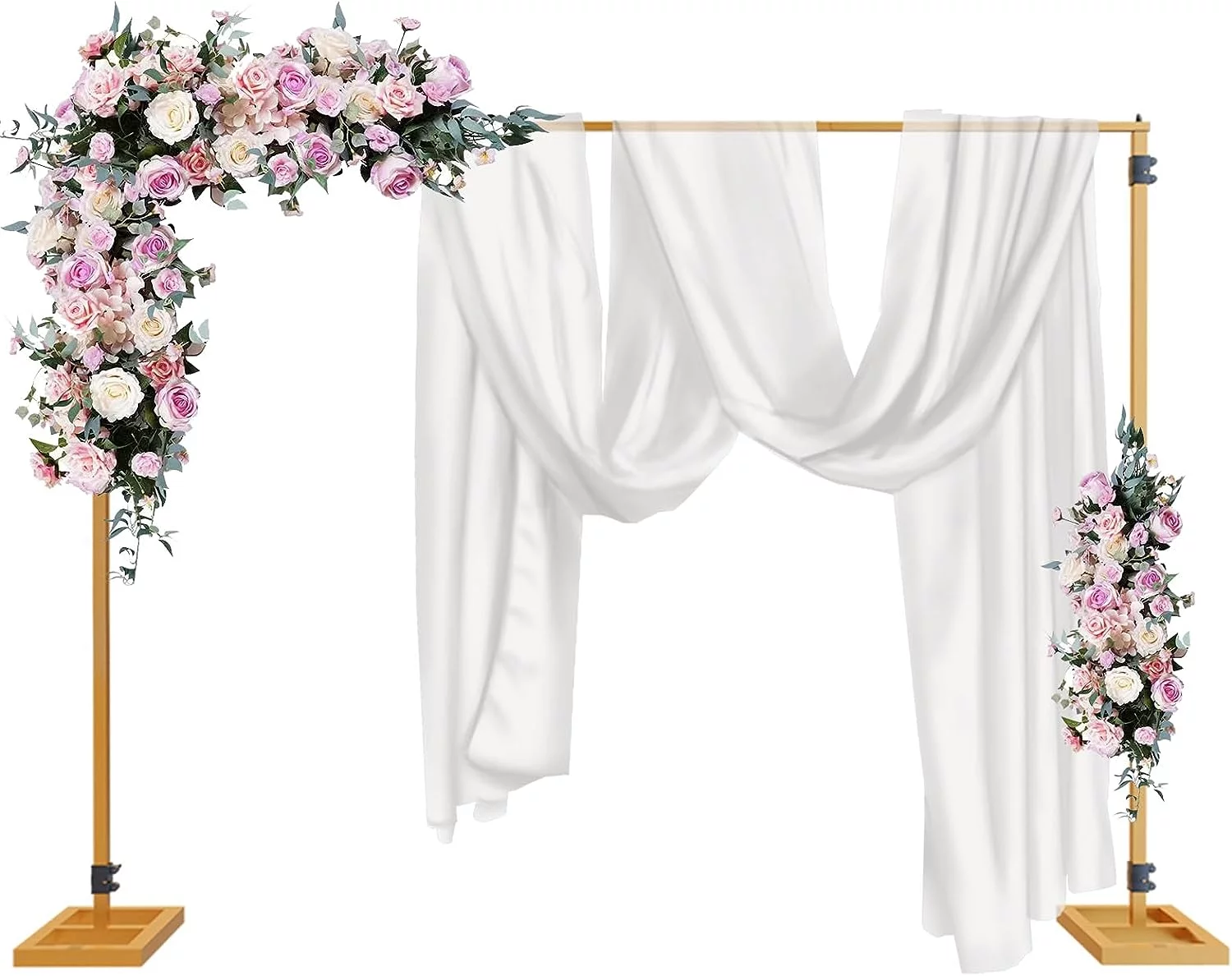 ShowMaven 10x10 FT Backdrop Stand, Heavy Duty Pipe and Drape Stand, Adjustable Gold Backdrop Stand for Wedding, Birthday Party, Photography, Photo Video Studio, Christmas Decoration