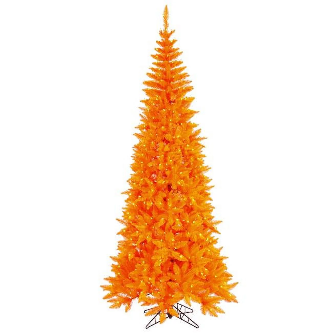 Orange Slim Dura-Lit Christmas Tree with Orange LED Lights, 7.5 ft. x 40 in.