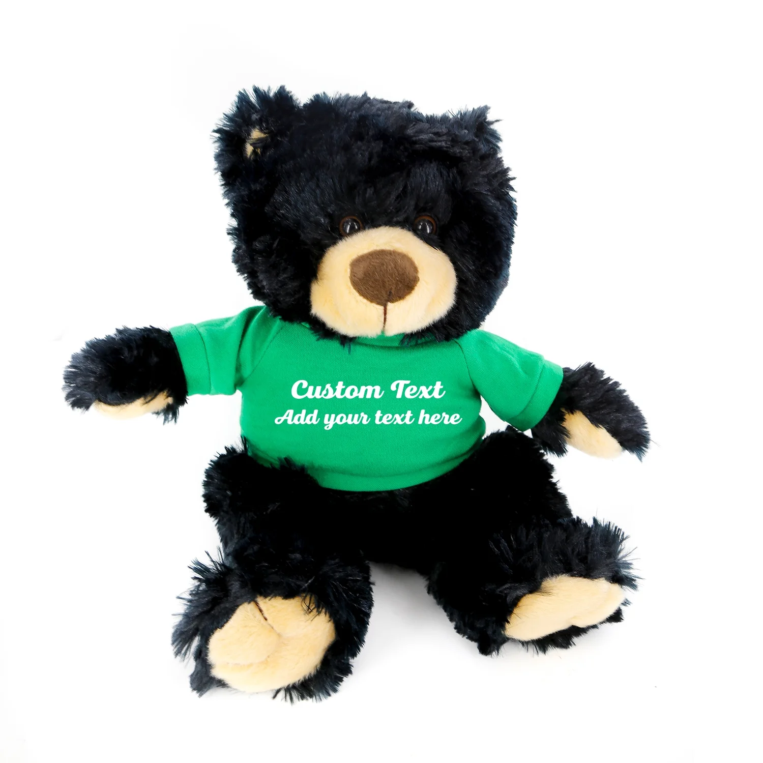 Plushland Noah Black Bear 12 Inch Stuffed Animal Personalized Gift - Great Present for Back to School Valentine Day Graduation Birthday Anniversary get Well Christmas