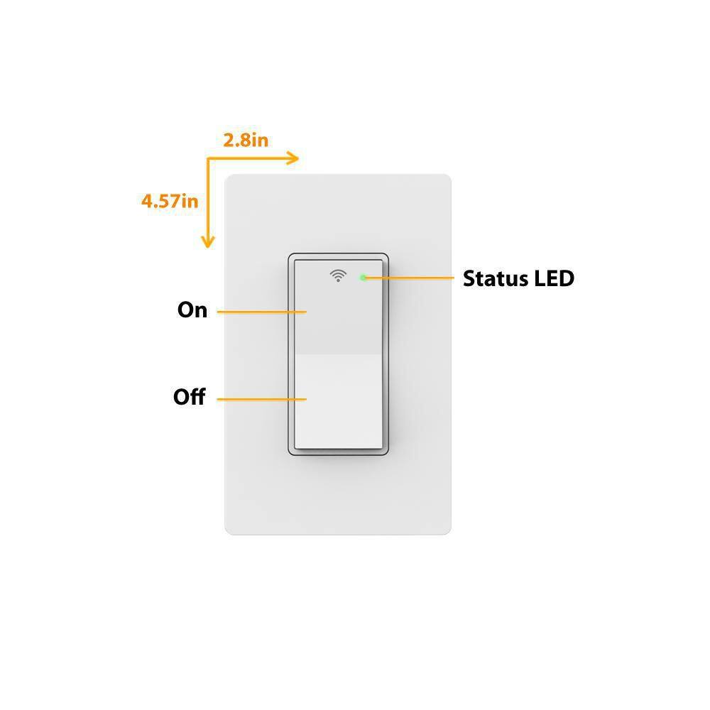 Commercial Electric Smart SinglePole Specialty White Light Switch with