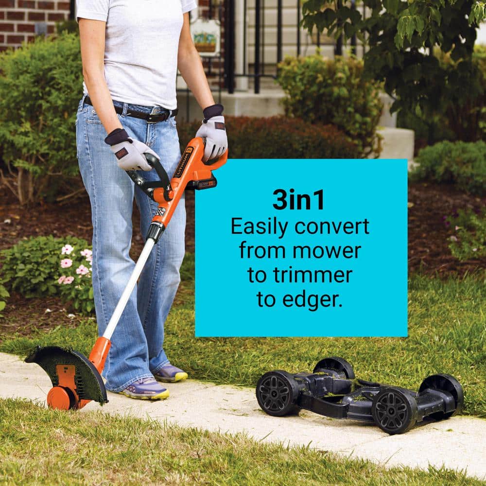 BLACK+DECKER 20V MAX Cordless Battery Powered 3in1 String Trimmer