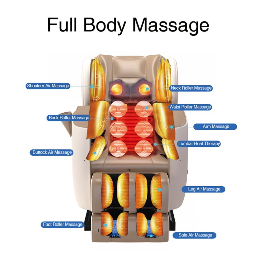 Real Relax Full Body Electric Zero Gravity Shiatsu Massage Chair with