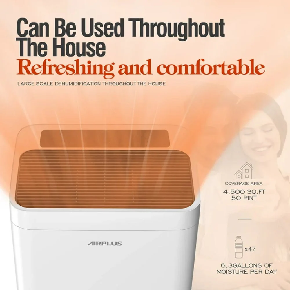 AIRPLUS Dehumidifiers, 30 Pint Dehumidifiers with Drain Hose, 1,500 Sq