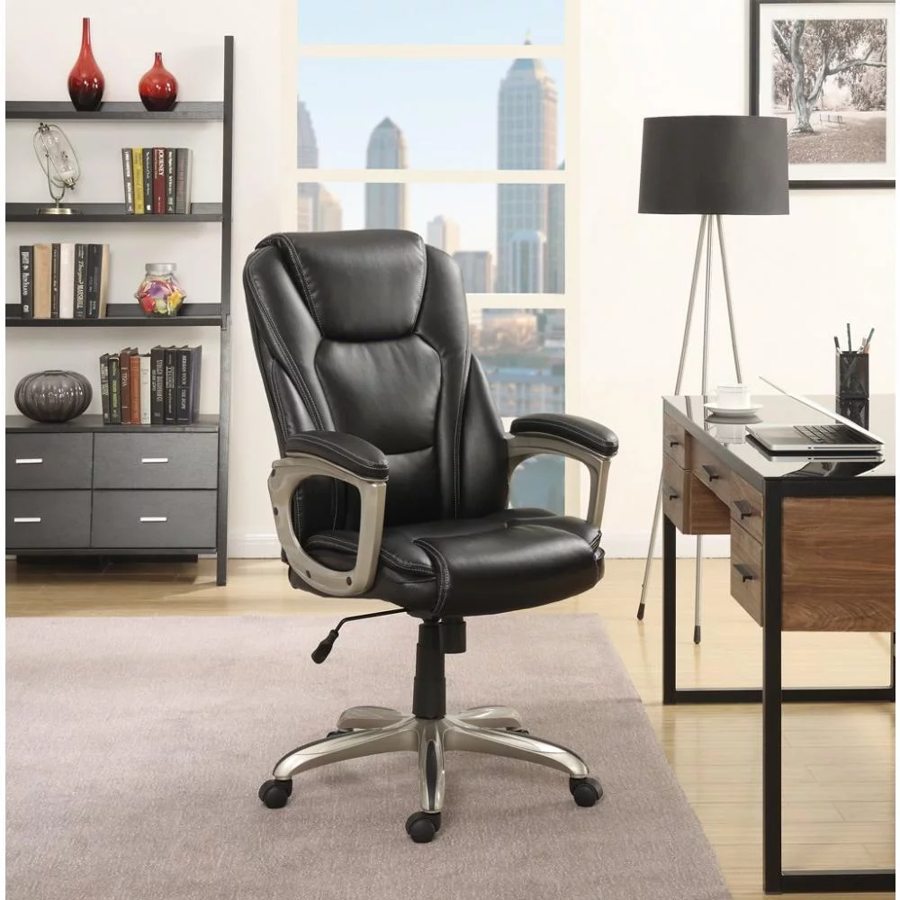 Serta HeavyDuty Bonded Leather Commercial Office Chair with Memory