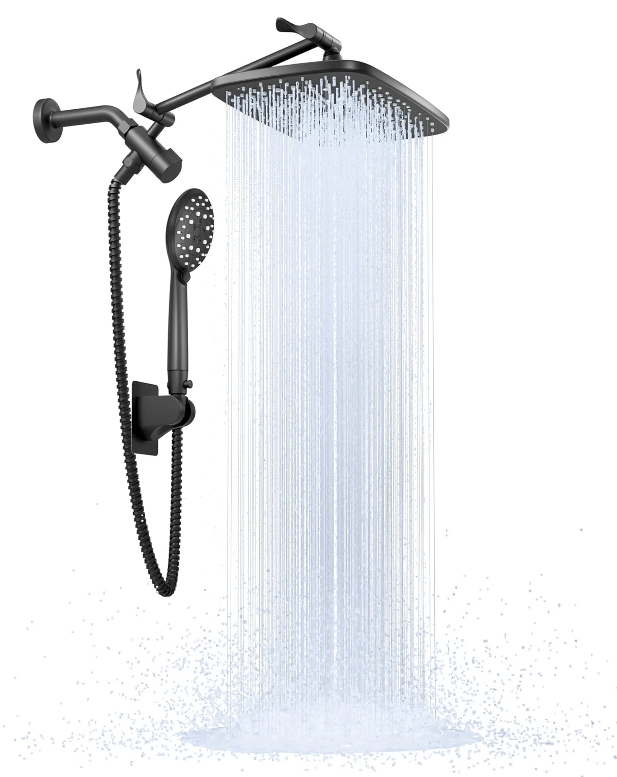 5Setting High Pressure Shower Heads for Bathroom, 12 inch Rain Shower