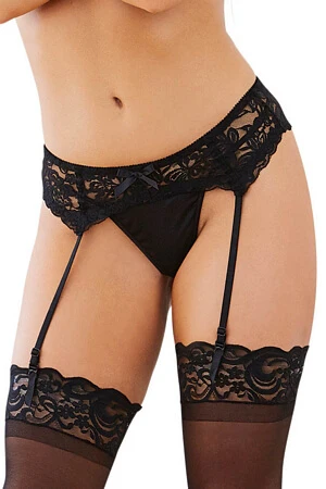 Black Lace Garterbelt - OUCHIC