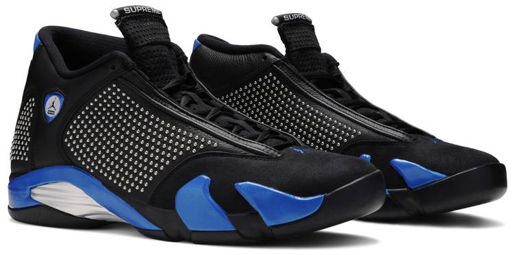 Supreme x Air Jordan 14 Retro  Black Varsity Royal  BV7630-004 - vstockx