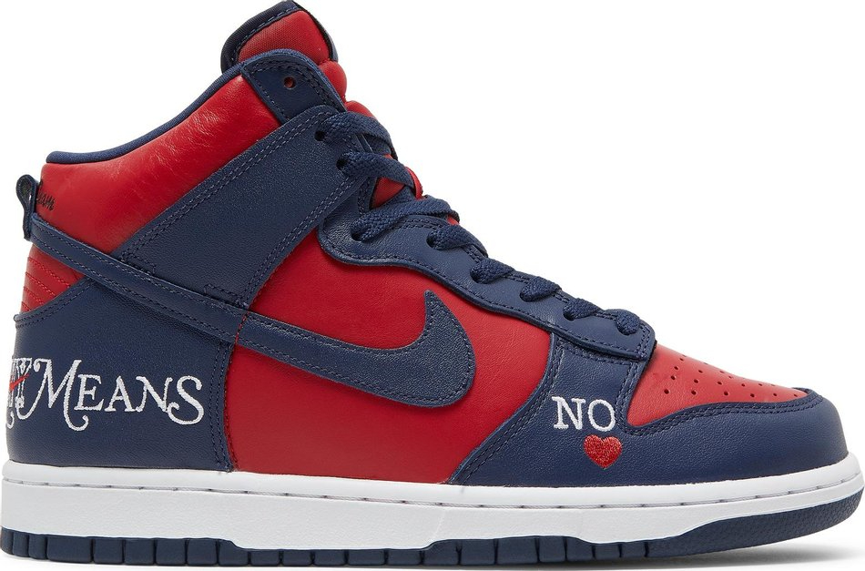 Supreme x Dunk High SB  By Any Means   Red Navy  DN3741-600 - vstockx