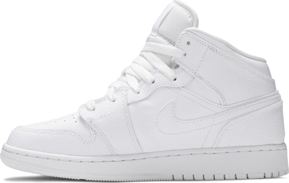 Air Jordan 1 Mid GS  Triple White  554725-130 - vstockx