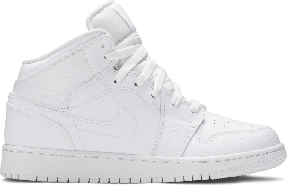 Air Jordan 1 Mid GS  Triple White  554725-130 - vstockx