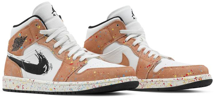 Air Jordan 1 Mid SE  Brushstroke Paint Splatter  DA8005-100 - vstockx