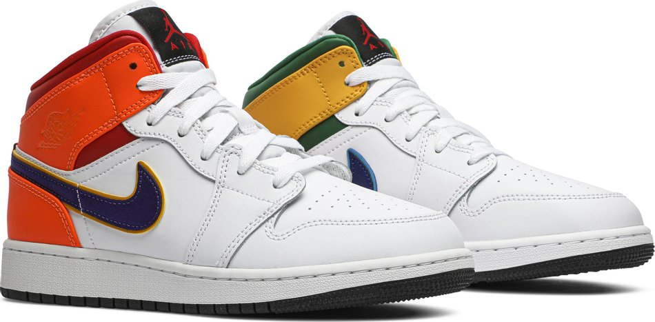 Air Jordan 1 Mid GS  White Court Purple Teal  554725-128 - vstockx