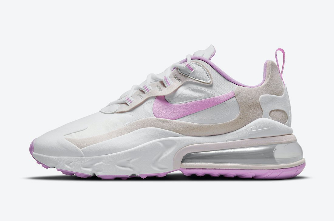 Air Max 270 React in White and Light Violet CZ1609-100 - vstockx