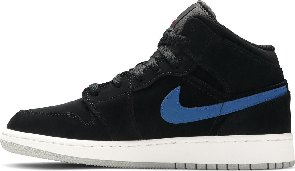 Air Jordan 1 Retro Mid GS  Black University Red  554725-065 - vstockx