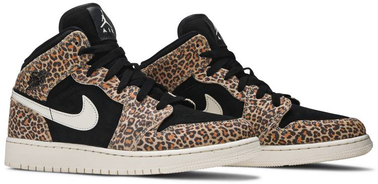 Air Jordan 1 Mid SE GS  Leopard  BQ6931-021 - vstockx