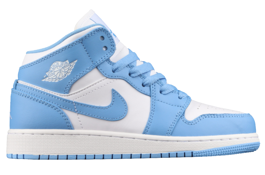 Air Jordan 1 Mid University Blue White Shoes 554725-106 - vstockx