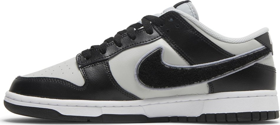 Dunk Low  Chenille Swoosh   Black Grey Fog  DQ7683-001 - vstockx