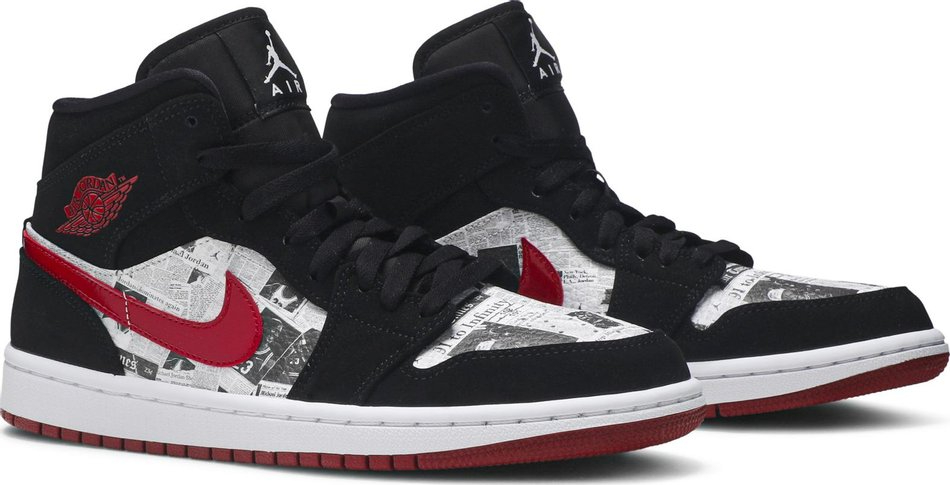 Air Jordan 1 Mid SE  Newspaper Air Times  852542-061 - vstockx