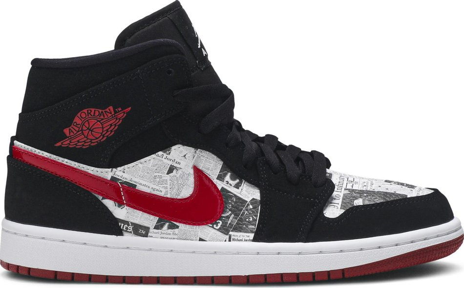Air Jordan 1 Mid SE  Newspaper Air Times  852542-061 - vstockx