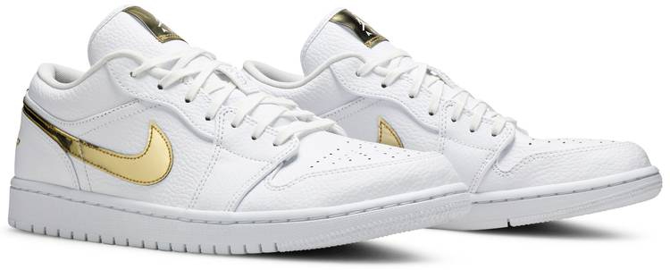 Wmns Air Jordan 1 Retro Low  White Metallic Gold  CZ4776-100 - vstockx