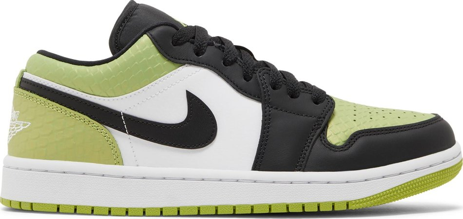 Wmns Air Jordan 1 Low SE  Vivid Green Snakeskin  DX4446-301 - vstockx