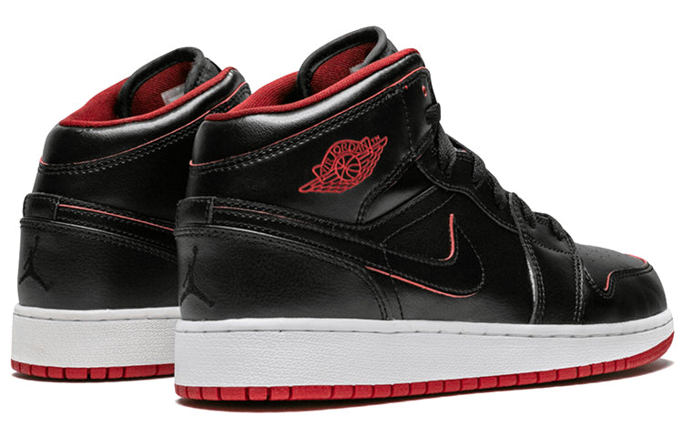 Air Jordan 1 Retro Mid GS  Black Gym Red  554725-028 - vstockx