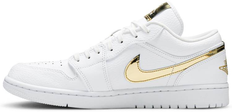 Wmns Air Jordan 1 Retro Low  White Metallic Gold  CZ4776-100 - vstockx