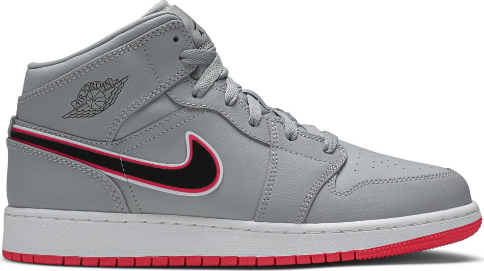 Air Jordan 1 Mid GS  Wolf Grey Pink  555112-060 - vstockx