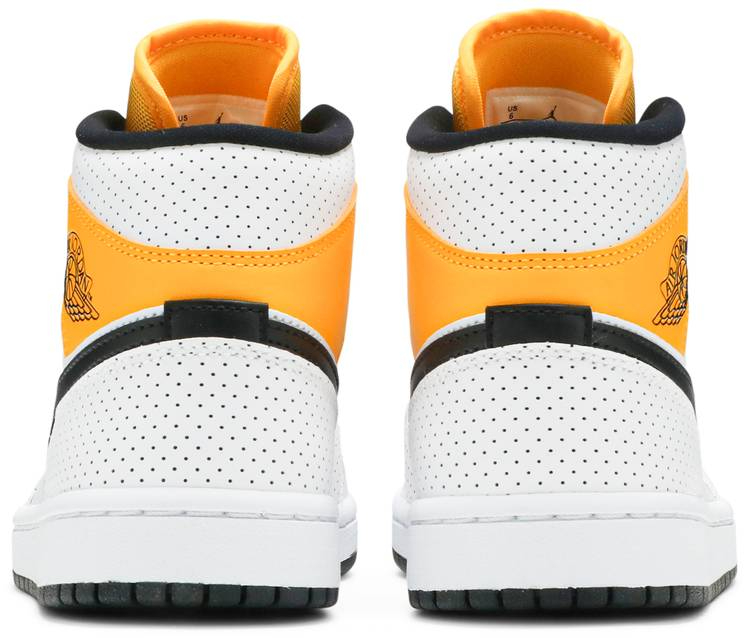 Wmns Air Jordan 1 Mid  Perforated   White University Gold  BQ6472-107 - vstockx