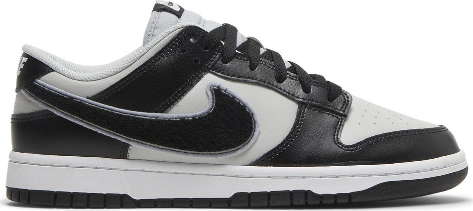 Dunk Low  Chenille Swoosh   Black Grey Fog  DQ7683-001 - vstockx