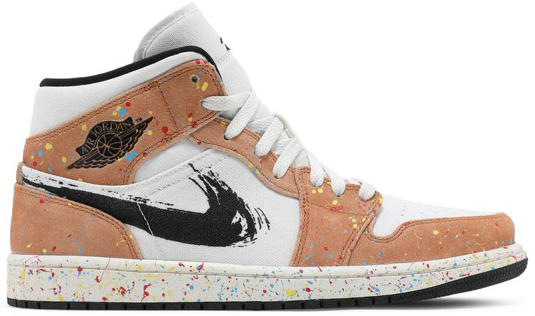 Air Jordan 1 Mid SE  Brushstroke Paint Splatter  DA8005-100 - vstockx