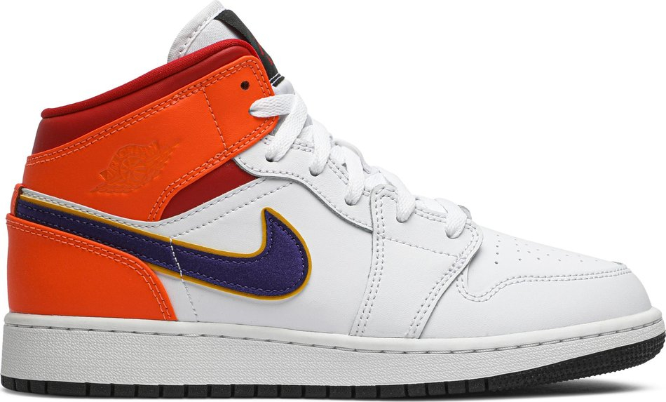 Air Jordan 1 Mid GS  White Court Purple Teal  554725-128 - vstockx