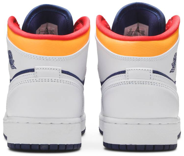 Air Jordan 1 Mid GS  White Deep Royal Blue  554725-131 - vstockx