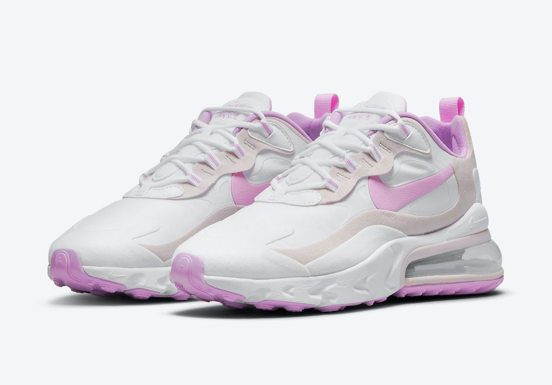 Air Max 270 React in White and Light Violet CZ1609-100 - vstockx