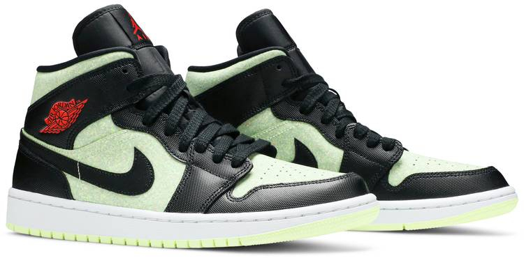 Wmns Air Jordan 1 Mid SE  Black Barely Volt  CV5276-003 - vstockx