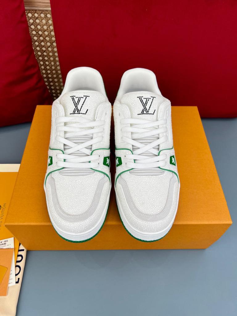 Louis Vuitton LV Trainer Green Strass - vstockx