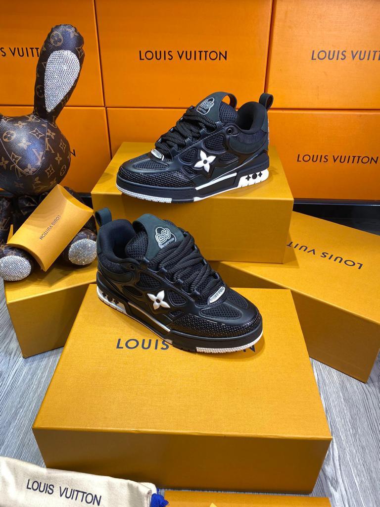 Louis Vuitton LV Skate Sneaker Black Black White - vstockx