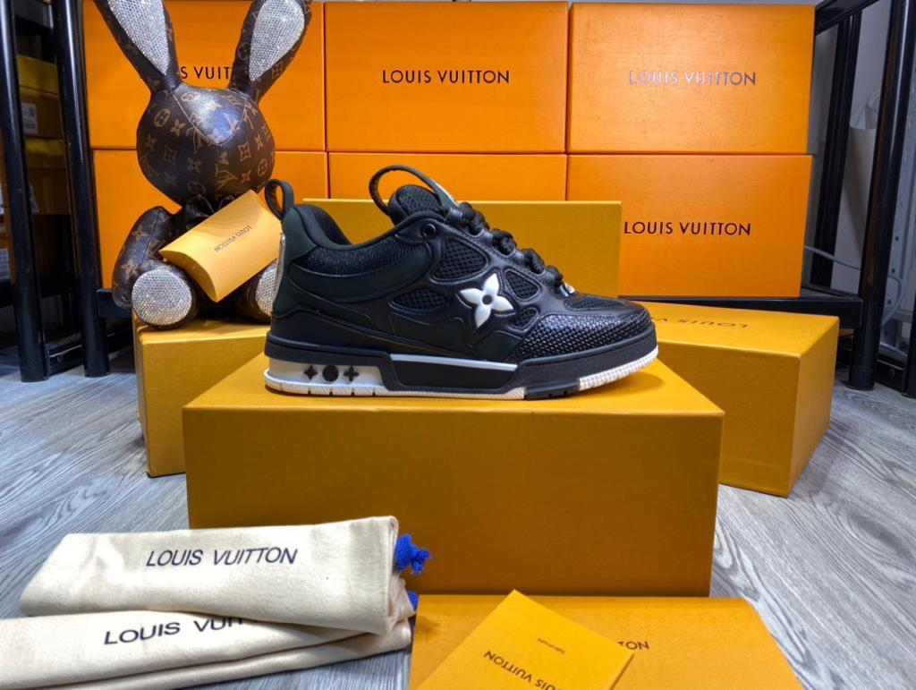 Louis Vuitton LV Skate Sneaker Black Black White - vstockx